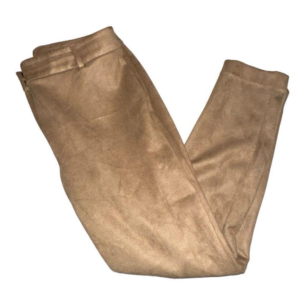 Loft High Waist Skinny Suede Carmel Pants